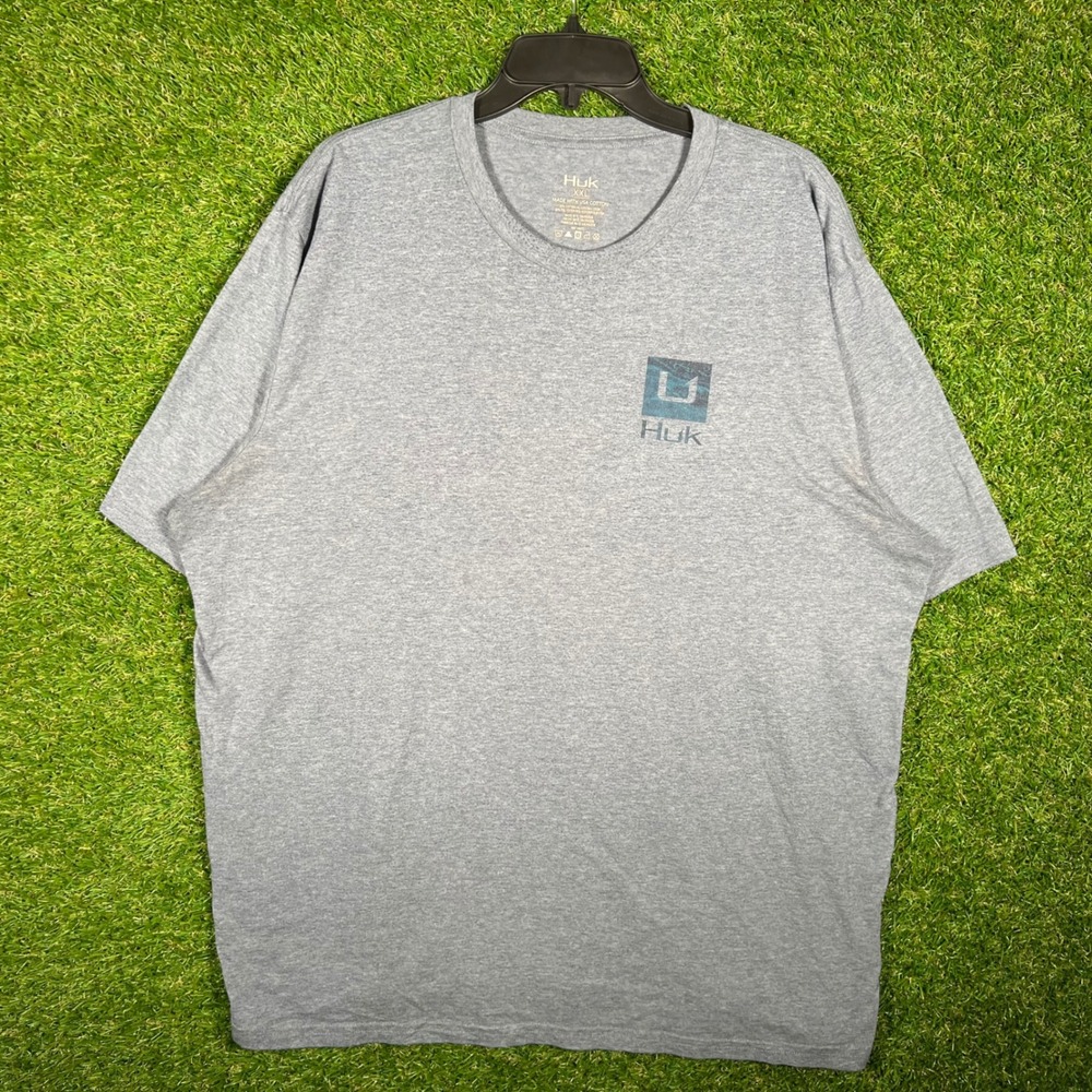 Huk Mens XXL Heather Gray Charleston SC Fishing Graphic T-Shirt